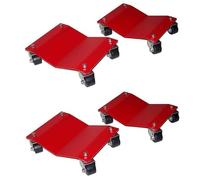 Car Dolly Skates Set of 4, 2720KG Heavy Duty Dolly Wheels, Car Mover Wheel Dollies with Lockable Casters, Steel Tyre Wheel Dollys, Vehicle Dollys Trolley for Motorcycle Trailer Boat-RB