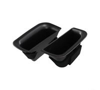 Car Door Armrest Storage Box, 2-Pack, Black ABS Interior Trim Bin for Front Doors, Quick-Install, Wear-Resistant, for Left-Hand Drive Vehicles