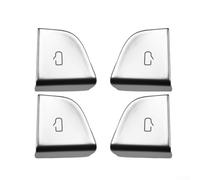 Car Door Button Trim Stickers for Model 3 2024, Silver Decorative Panel Set of 4, ABS Interior Accessory for Compatible Models