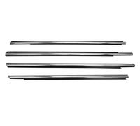 Car Door Edge Protector 4 Pcs Outside Window Glass Rubber For Peugeot For 301 2013-2017 Waterproof Pressure Strip Sealing Strip Black Or Chrome Anti-Scratch Anti-Bump(Chome)