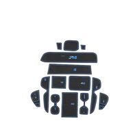 Car Door Groove Mat Cup Cushion Gate Storage Slot Coaster Dust-proof Sticke For Toyota RAV4 2019-2021 RAV 4 50 waterproof Mats(Blu)