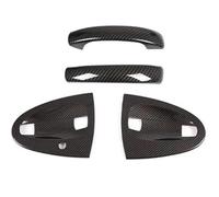 car Door Handle Car Left Exterior Door Handle for Smart 451 Two 2009-2015 ABS Carbon Fiber Cover(4pcs Carbon Fiber)