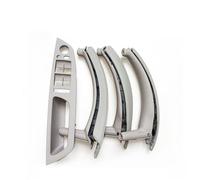 Car Door Handle for BMW for X5 for X6 for E70 for E71 2007 2008 2009 2010 2011-2013 2014 LHD RHD Interior Door Window Switch Panel Pull Handle with Leather Cover Interior Door Handle(LHD Set Gray)