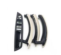 Car Door Handle for BMW for X5 for X6 for E70 for E71 2007 2008 2009 2010 2011-2013 2014 LHD RHD Interior Door Window Switch Panel Pull Handle with Leather Cover Interior Door Handle(LHD Set Creamy)