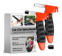 Car Door Handle For Elderly, 2 Pack 3-in-1 Car Handle Assist, Car Window Breaker Seatbelt Cutter, Saving Your Life in Critical Moments, Portable Auto Cane for Seniors, Heavy-Duty 400lbs, Non-Slip Grip