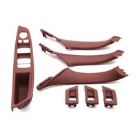 Car Door Handle Interior 7Piece Set LHD Armrest Door Pull Handle Panel Inside Trim Cover For BMW 5 Series F10 F11 F18 520i 523i 525i 528i 535i Car Interior Door Pull Handle(Model A Red Brown)