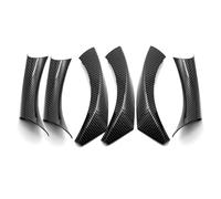 Car Door Handle Interior For BMW 3 Series E90 E91 316 318 320 325 328i 2004 2005-2012 6Piece Car Interior Door Handle Pull Cover Carbon Style Car Interior Door Pull Handle(RHD carbon texture)