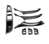 Car Door Handle Interior LHD Interior Door Armrest Window Switch Panel Pull Handle 7piece Set For BMW 5 Series F10 F11 F18 520i 523i 525i 528i 535i Car Interior Door Pull Handle(LHD CarbonFiber 7X)