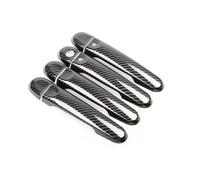 Car Door Handle Trim Cap Compatible with Juke for Almera for Versa 2011-2019 Carbon Fiber Chrome Car Door Handle Frame Panel Cover Trim ABS Sticker(With smart hole/Chrome)