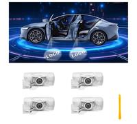 Car Door Lights Logo Projector Puddle Lights Compatible with LS ES is LX RX GS GX RC UX Accessories, No Fade 4K-HD Car Welcome Lights(4 Pack, Dual Plug)