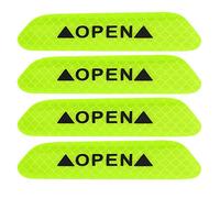 Car Door Open Reflective Stickers, Fluorescent Green, 4PCS