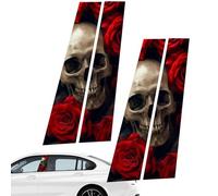Car Door Pillar Decal - Decorative Horror Pillar Stickers, Sun-Blocking Cartoon Style Wrap | Weatherproof Vinyl Graphic for SUV Car Window Sides, Funny Exterior Auto Trim Styling Kit for