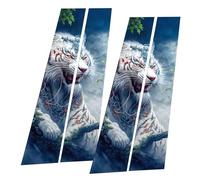 Car Door Pillar Stickers - Wolf Gobbled In Flames, Black Column Sticker, PVC Molded Cover, Scratch Protection | Window Post Wrap For