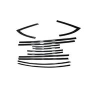 Car Door Protection Strips For Tesla For Model 3 2017-2023 Steel Chrome Black Carbon Exterior Window Molding Strip Sill Side Cover Trim 12pcs Glass Seal Belt(Black)