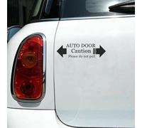 Car Door Safety Sticker Decal with Auto Door Caution Please Do Not Pull Message Designed for Vehicle Interior Application (black)