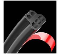 Car Door Seal Strip(32ft/10M), FOXNSK Universal B Shape Five Holes Rubber Seal Strip Self Adhesive Rubber Strip Draught Seal Weatherstrip for Car Window Door Soundproofing Engine Cover