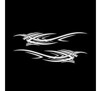 Car Door Side Decal Striped Flame Pattern Vinyl Sticker Large Size Waterproof Design For SUV Truck Sedan Off-Road Vehicle(White)