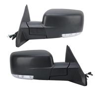 Car Door Side Rearview Mirror Assembly Power Folding Dual Lamps Heated For Dodge For Ram 1500 2500 3500 2013-2018(BLACK 1 pair)