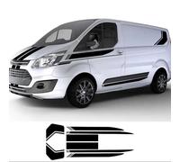 Car Door Side Sticker 2Pcs/Lot Car Stickers, For Ford Transit Tourneo Custom MK7 MK8 MK9 Sport STRIPE KIT Van Vinyl Decals Tuning Auto Accessories