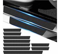 Car Door Sill Protector，9PCS Car Bumper Protector, Carbon Fiber Door Sill Strip,Rear Bumper Protective Film,Universal Automobile Accessories Threshold Protection Sticker