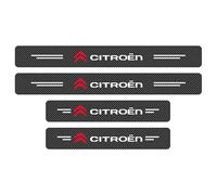 Car Door Sill Protector Compatible with Citroen e-Mehari 2016-2023, Carbon Fiber Threshold Protective Film Anti Scratch Kick Plate Cover Sticker Styling Decoration Accessories