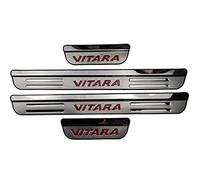 Car Door Sill Protector for Suz-uki Vitara 2015-2020 4PCS Scuff Plate Stainless Steel Stickers Accessories,Red