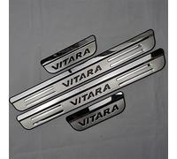 Car Door Sill Protector for Suz-uki Vitara 2015-2020 4PCS Scuff Plate Stainless Steel Stickers Accessories,Black