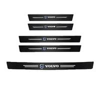 Car Door Sill Protector for Volvo XC60 2013-2017, Car Sill Protectors Strips Carbon Fiber Automobile Threshold Protection Sticker Welcome Pedal Decor Car Door Sill Scuff Plate Cover,5pcs