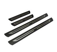 Car Door Sill Protector For Vw Polo V 2014-2017, Kick Plates Stainless Steel Scuff Plate Step Threshold Guard Pedal Trim Decoration Accessory, Carbon Fiber Black