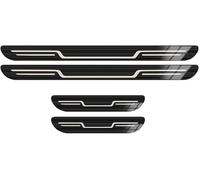 Car Door Sill Protector Scuff Plate for Volvo XC60 Recharge 2018-2023, Stainless Steel Kick Plates Threshold Welcome Pedal Strip Cover Non-Slip Side Step Pedal Accessories,Black