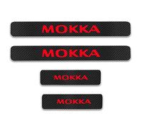 Car Door Sill Protector Self-Adhesive Carbon Fiber Stickers for Op-el Mokka, 4Pcs Scuff Plate Door Sill Trim Welcome Pedal Car Styling Accessories,Red