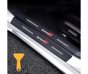 Car Door Sill Protector Strips for Audi A1 8X A6 C6 A7 Q3 2011-2018, Carbon Fiber Paint Protection Film for Car Kick Plates Panel Covers Protector 4Pcs