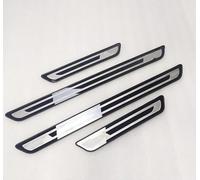 Car Door Sill Protector Strips for Ford Ranger Wildtrak 2023 2024, Sticker Trim Non Slip Anti Scratch Stainless Steel Material, 4 Pcs,Black