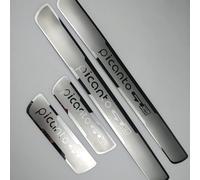 Car Door Sill Protector Strips for KIA PICANTO GT Line 2015-2020, Sticker Trim Non Slip Anti Scratch Stainless Steel Material, 4 Pcs