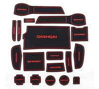Car Door Slot Pad for Nis-san Qashqai J11 2019 2020 Accessories, Interior Gate Slot Mat, Cup Pad, Arm Box, Storage Ati, Non-Slip Dust Decoration Mats ,Red