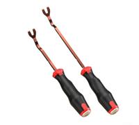 Car Door Trim Removal Tool Set 9-12 Inch Heat-Treated Carbon Steel with Chrome Finish for Plastic Fasteners and Upholstery Clips, 2 Pack (Small and Large)