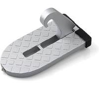Car Doorstep Foot Pegs Car Pedal Doorstep, Universal U Shaped Hook Pedal, Multifunctional with Safety Hammer Car Doorstep Vehicle Folding Ladder for SUV, RV, Off-Road Vehicle (T-Silver)