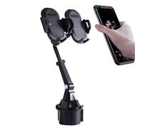 Car Double Phone Holder - 315 x 85 mm Black Silicone, Dashboard Holder, Adjustable Mobile Device Stand, Universal Car Phone Holder for Smartphones, GPS, Tablets, Vehicles, Trucks and