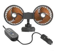 Car DOUBLE Suction Cup Fan, Aerodynamic Design USB Compatible Dual Headed Automotive Cooling Fan With Multiple Speed Options(12V/24V)