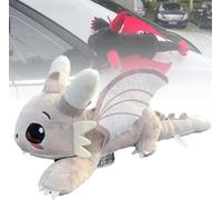 Car Dragon Accessory Flying DragoN Plush Toy Roof Top Cars,Car DRagon Suction Cup Exterior Cool Cars Roof Decoration Toy,Flying Dragon Stuffed Plush Animal with Movable Wings (White)