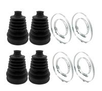 Car Drive Shaft Joint Kits 4 Set Silicone Constant Speed CV Boot Joint Dust Kit Clamps Band Rubber Anti-aging Wear Resistance Steering Rack Bellows(Set B)