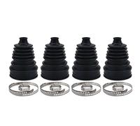 Car Drive Shaft Joint Kits 4PCS CV Constant-velocity Dust Cover Joint Boot Drive Shaft Silicone Strong Elasticity Cars Tools Black Universal Steering Rack Bellows(4X CV Boot Clamps)