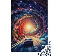 Car Driving Through Galaxy Adult Jigsaw Puzzle, 1000 Pieces, 52x38cm/1000pcs, White Cardboard Construction, Screen-Free Leisure And Quiet Weekends