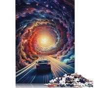 Car Driving Through Galaxy Puzzle Educational Games Family Activities Premium Cardboard Jigsaw Puzzle for Women Men ChristmasGift 1000pcs (26x38cm)