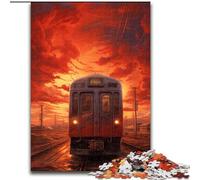 Car Driving Under Sunset Adult Jigsaw Puzzles 1000 Pieces, Educational Stress Relief Toy for Is Ideal As A Gift for The Whole Family (50x75cm)
