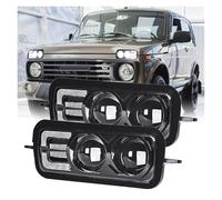 Car DRL 12v Led Headlight For Lada For Niva 4x4 1995+ Daytime Running Lights Turn Signal Fog Lamp For Offroad DRL Headlamp Car Accessories Car Headlamp(Type B)