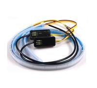 Car DRL 2PCS 30cm 45cm 60cm Sequential LED Strip Indicator Turn Signal DRL Daytime Running Lights Car Headlamp(Red-yellow,30CM)