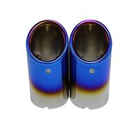 Car Dual Exhaust Tail Pipe For BMW E30 E36 E46 E90 E91 E92 E93 F30 320i 325i 328i Car Exhaust Pipe Muffler Tip Turbo Sound Whistle Exhaust Tailpipes( 2pcs Blue)