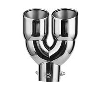 Car Dual Exhaust Tail Pipes, 201 Stainless Steel, 63-76mm Muffler Tips for Vehicle Modification