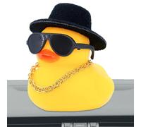 Car Ducks for Dashboard - Rubber Duck Ornaments | Cute Dashbboard Decoration Accessories | Includes Mini Swim Ring, Sun Hat, Necklace & Sunglasses | Fun Carr Interior Decor